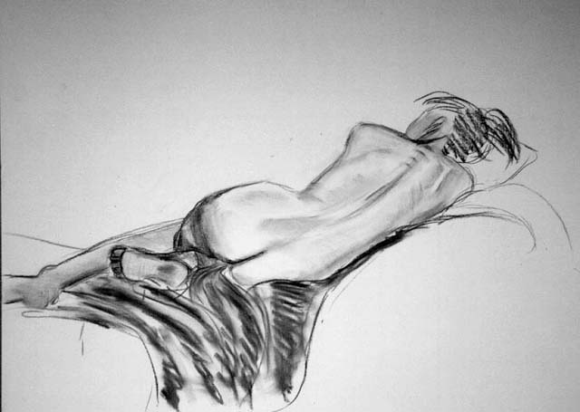 Nue au fusain
